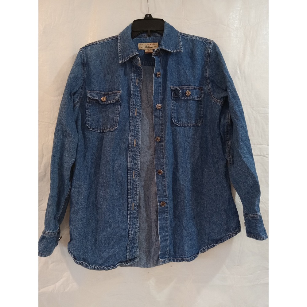 Telluride Clothing Co Denim Jean Shirt Fitted Blue Size 6
